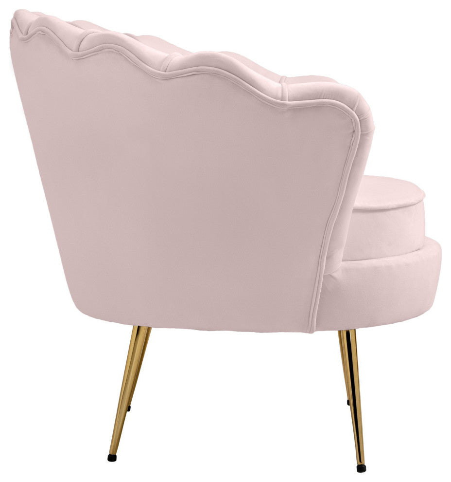 Gardenia  Velvet Upholstered Chair, Pink