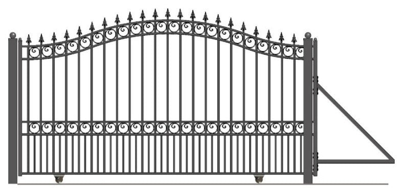 Aleko London Style Single Slide Steel Driveway Gate 16'