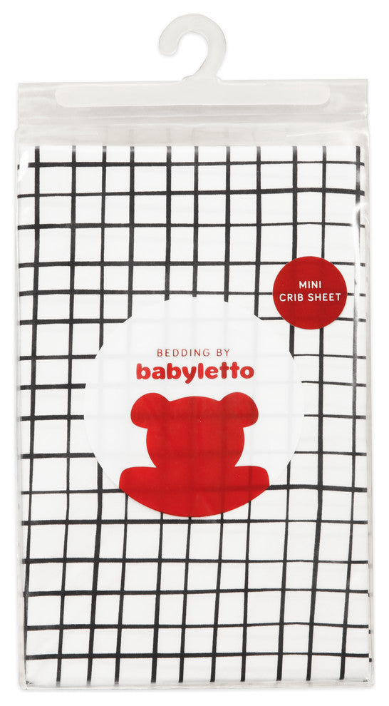 Babyletto Tuxedo Monochrome Grid Mini Crib Sheet