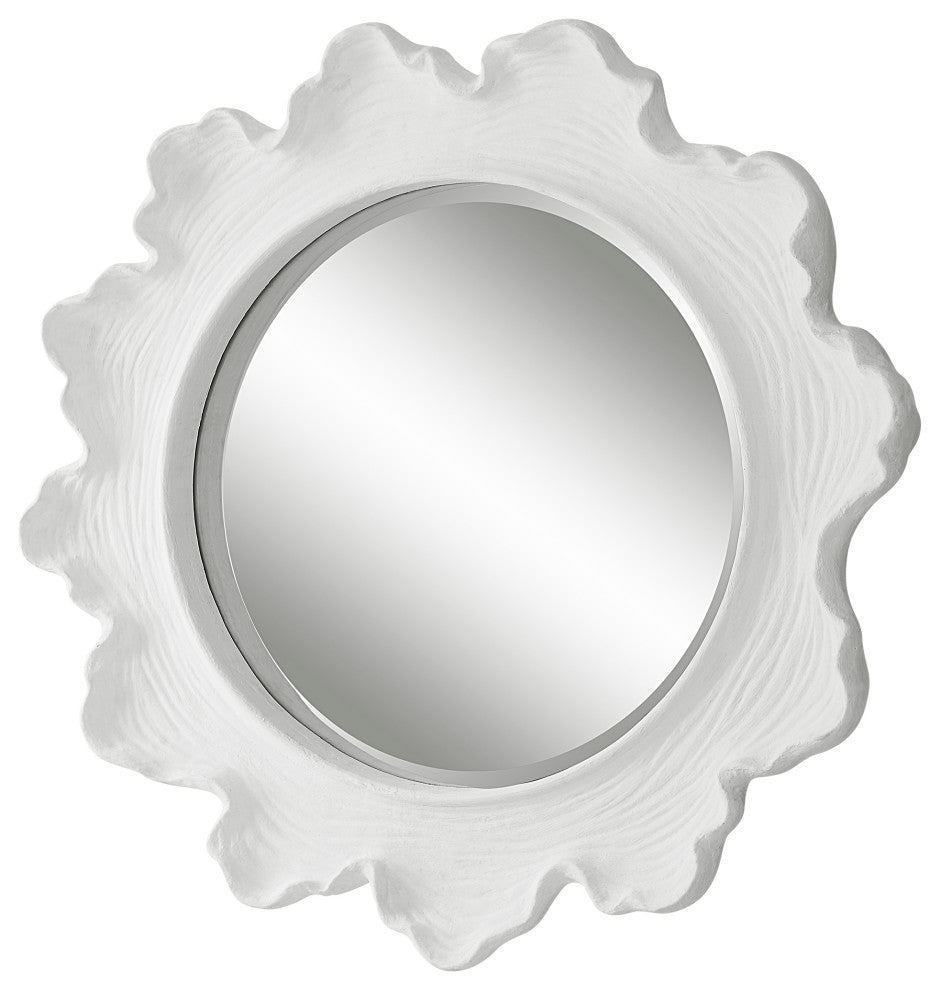 Uttermost Sea Coral White Round Mirror