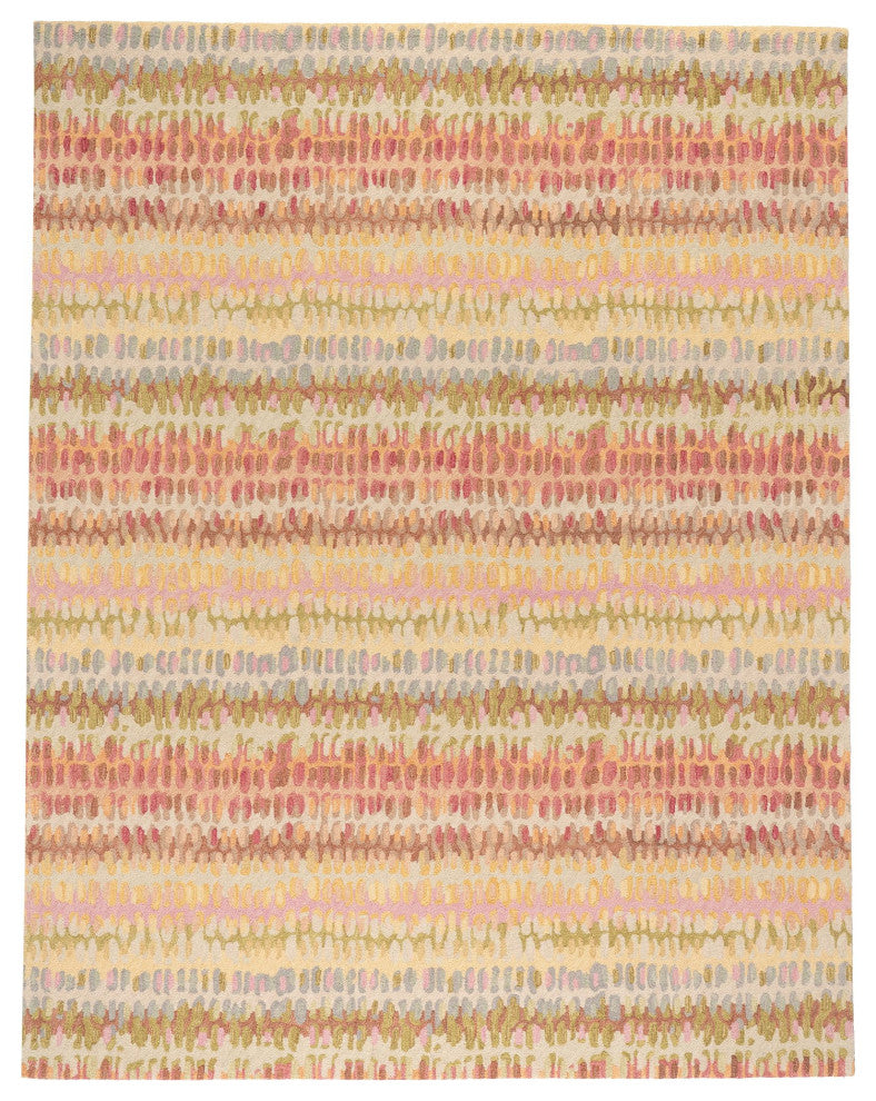 Dash & Albert Paint Chip Pastel Hand Micro Hooked Wool Rug, Pink, 8' x 10'