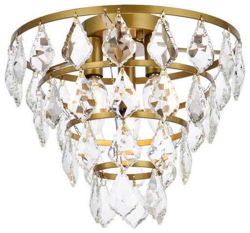 Evan 12" Flush Mount, Brass
