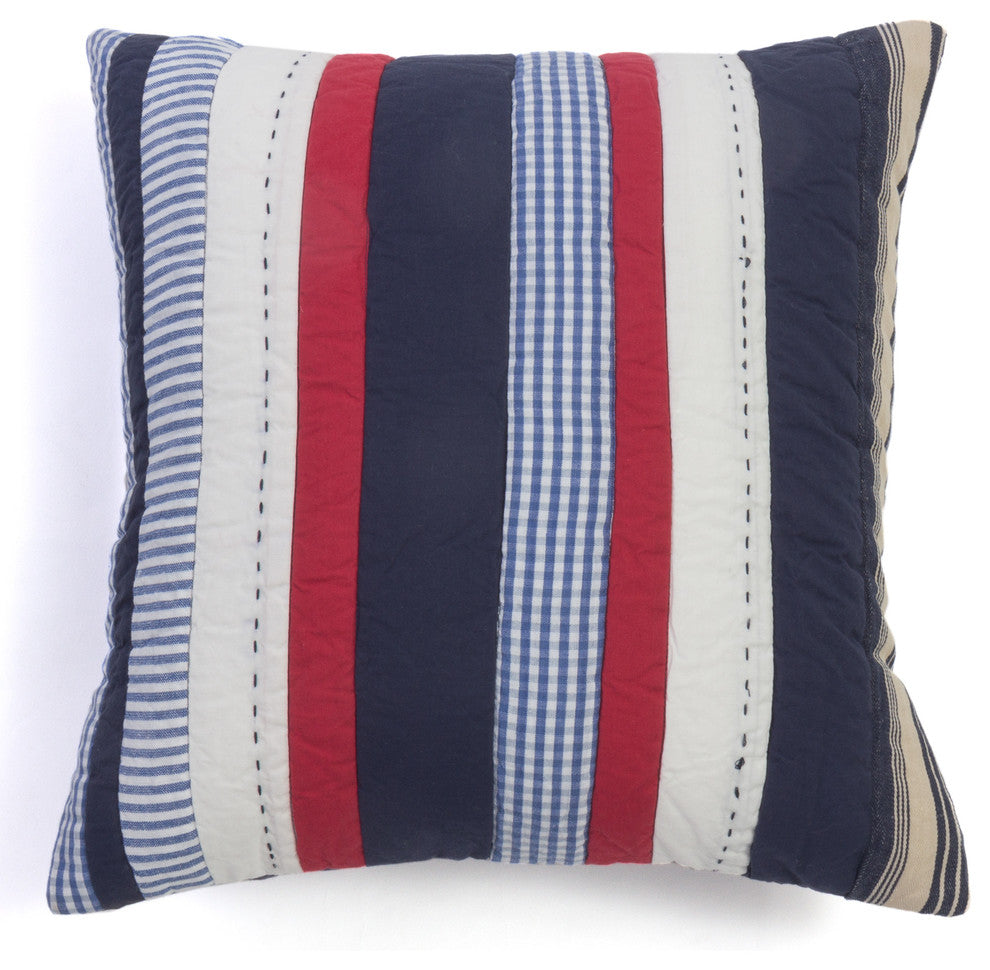 Riley Blue Striped Throw Pillow