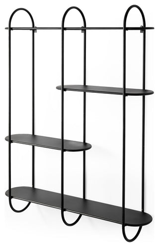 Decimus Black Metal Wall Mounted 3 Tiered Shelving Unit