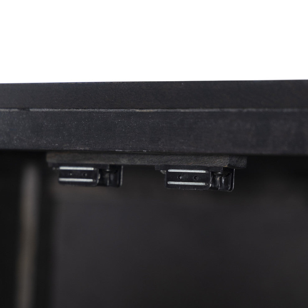 Caprice Narrow Cabinet Black Natural Cane, Black Wash Mango, Gunmetal