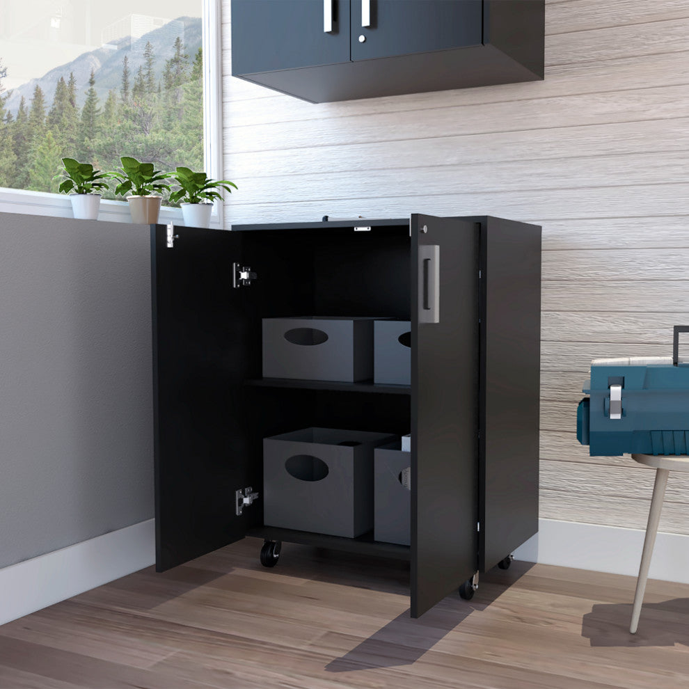 3 Drawers Storage Cabinet Lions, Garage, Black