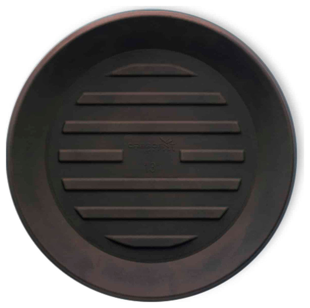 Universal Round Plant Saucer, Inner Diameter 18" x Outer 23", Old Bronze