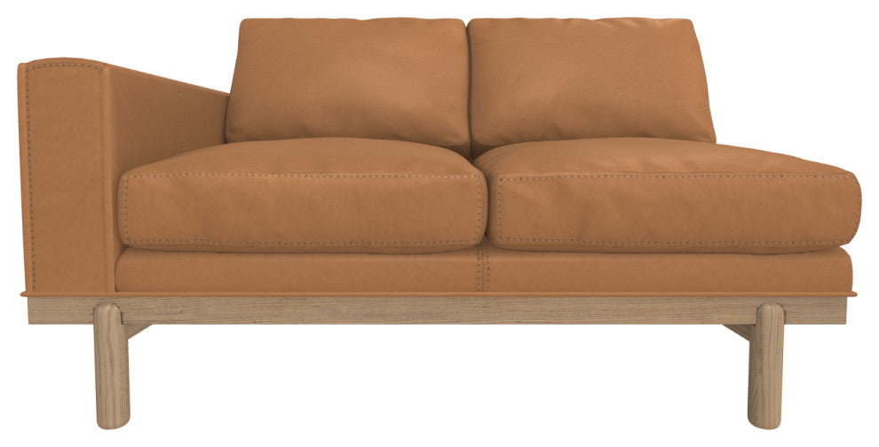 Cantor Left Arm Leather Sofa, Finish: Dove, Leather: Acorn