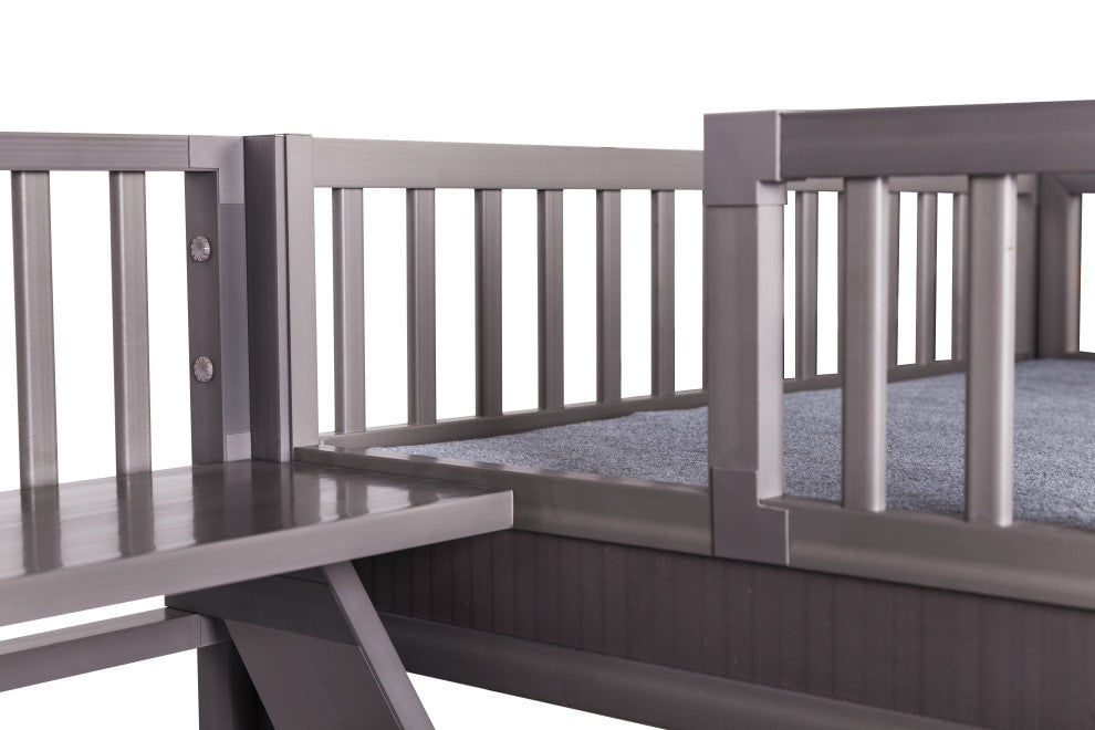 ECOFLEX Aspen Dog Bunk Bed With Removable Cushions, Gray