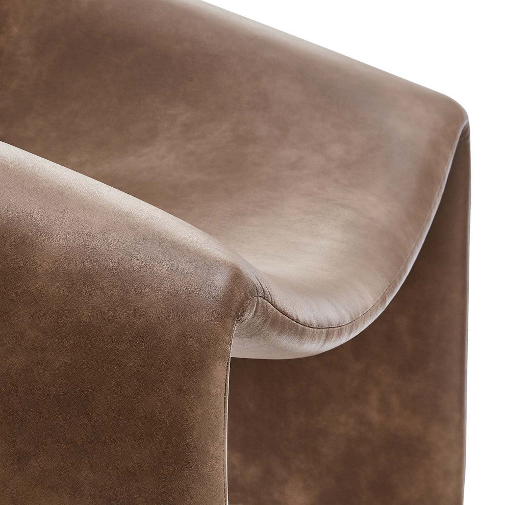 Vivi Vegan Leather Accent Chair - Brown