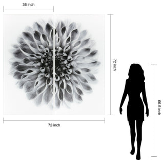 "Dahlia AB" Frameless Free Floating Tempered Glass Panel Graphic Wall Art Set