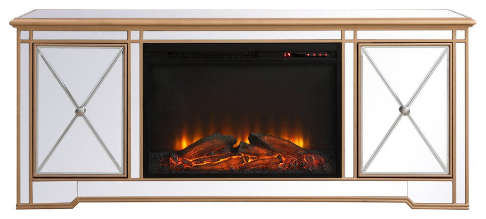 Elegant MF60160G-F1 Modern 60" Mirrored Tv Stand