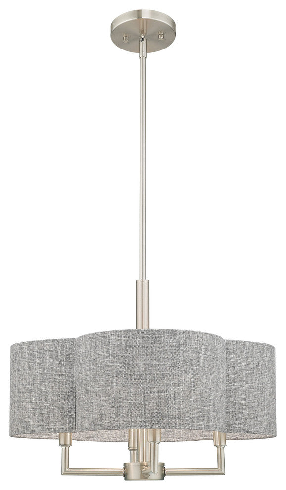 Livex Lighting Brushed Nickel 4-Light Pendant Chandelier