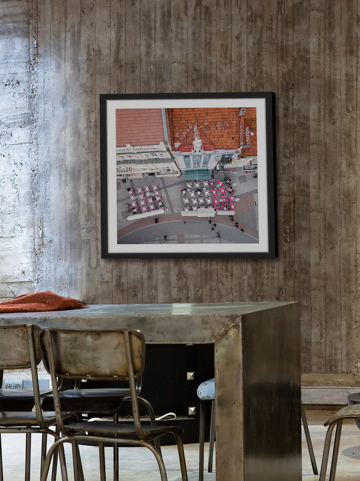 "Outdoor Eating" Framed Painting Print by Karolis Janulis