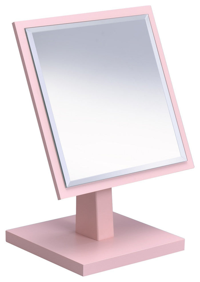 Pretty Pink Square Make Up Vanity Mirror