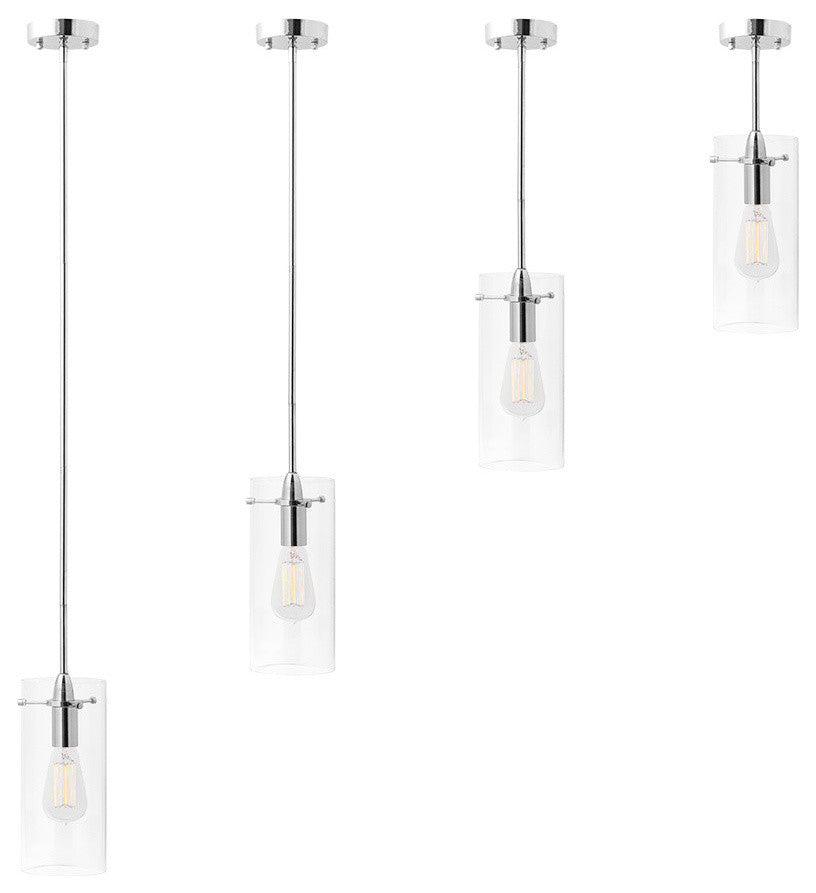Effimero 1-Light Stem Hung Pendant Lamp, Polished Chrome