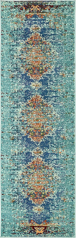 Unique Loom Turquoise Warhol Vita 2' 0 x 6' 7 Runner Rug