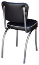 Retro Home Upholstered Dining Chair, Black, Box Seat