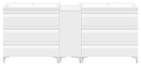 60" Freestanding White Vanity Set With Two Sinks, LV8-C13B-60W, Style 8