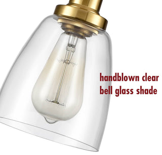 Modern Brass Mini Stem Pendant Light Glass Kitchen Fixture