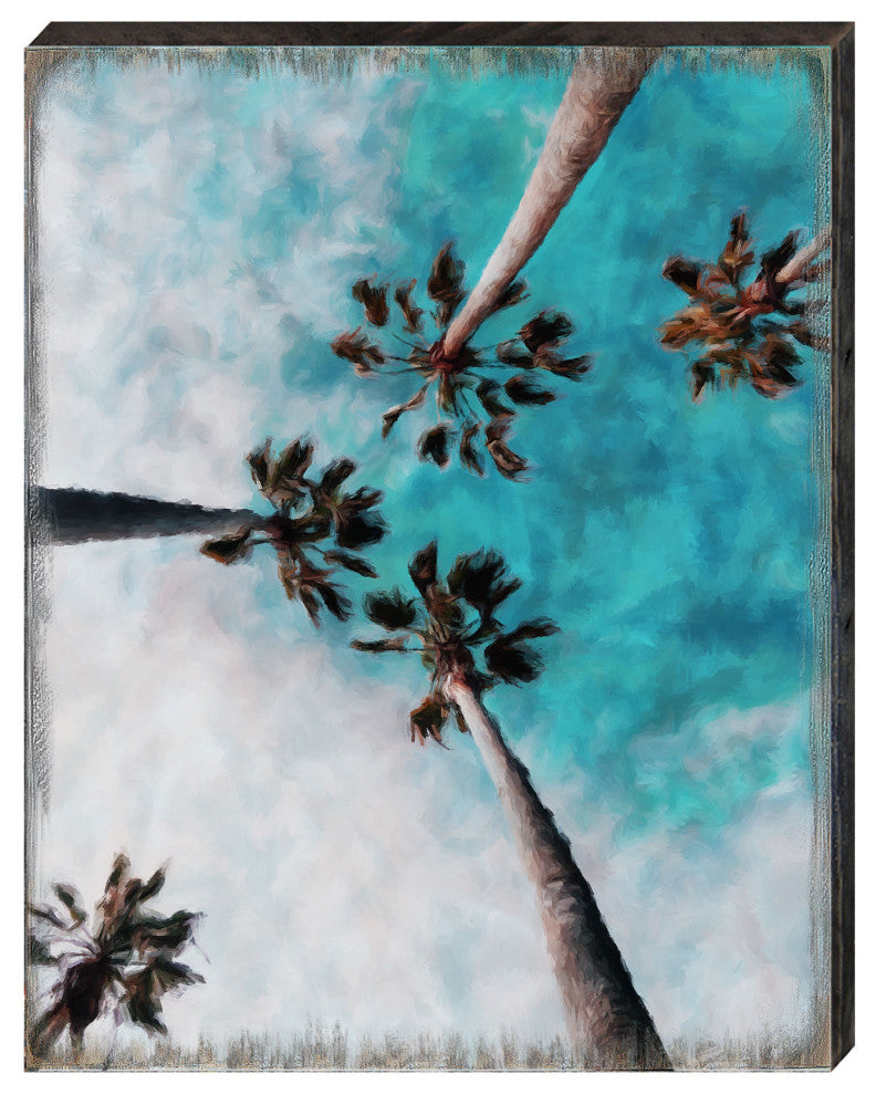 Palms Art Wooden Wall Art, Oversized 48x36