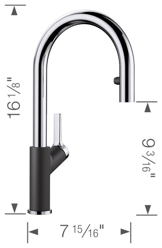 Blanco Urbena Pull Down1.5 GPM in Chrome/Anthracite