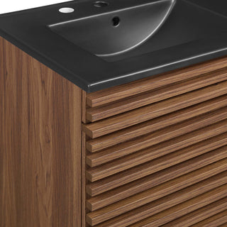 Render 48" Wall-Mount Bathroom Vanity, Walnut Black