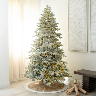 7.5ft. Pre-Lit Artificial California Flocked Spruce Christmas Tree