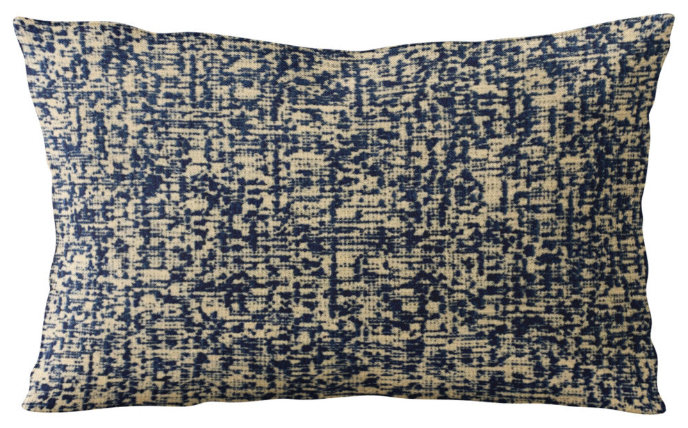 Plutus Blue Dotted Luxury Throw Pillow, 20"x30"