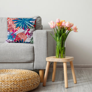 Jumble Floral Decorative Throw Pillow, Teal, 20"x20"