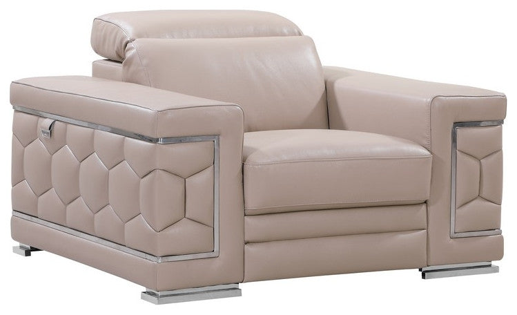 29to 38" Modern Beige Leather Chair