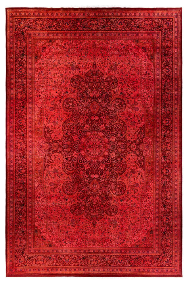 Overdyed, One-of-a-Kind Hand-Knotted Area Rug Pink, 11'10"x18'4"