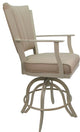 Leather Swivel Tilt Metal Bar Stool - Montana on A-Base, Tan Leather on Beige, 30"