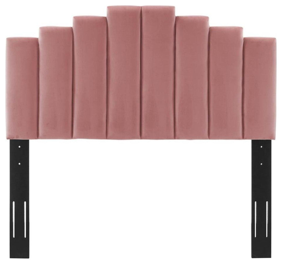 Noelle Performance Velvet King/California King Headboard Dusty Rose