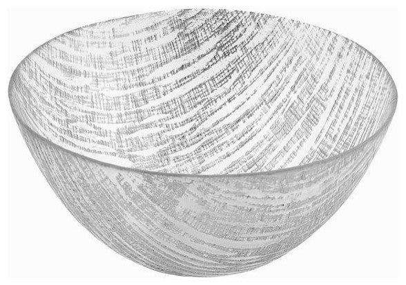Badash KM710S Handcrafted Silver Glass Salad Serving Bowl