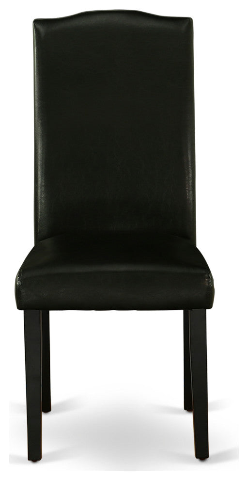 5Pc Dining Set, Nail Head Parson Chairs, Butterfly Leaf Table, Black