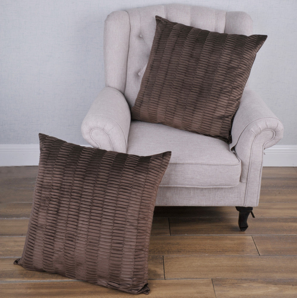 Pleated Velvet Pillow Covers, Set of 2, Carafe, 26"x26"