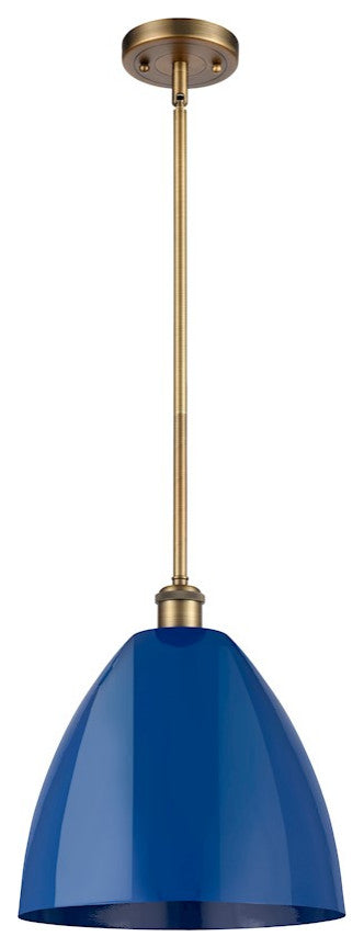 Innovations 516-1S-BB-MBD-12-BL 1 Light Pendant, Brushed Brass