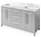 Jeffrey Alexander VKITCAD60 Cade 60" - Grey / Calacatta Vienna Quartz Top