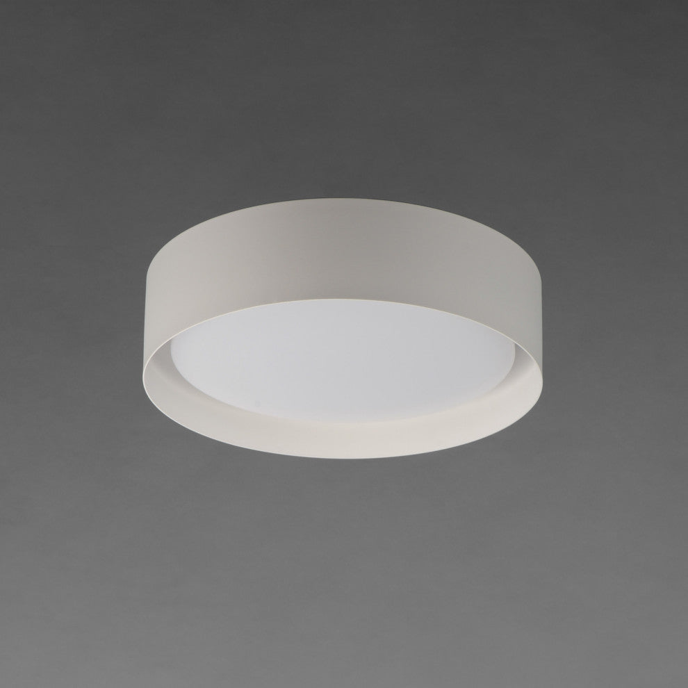 ET2 E51012 Echo 16"W LED Flush Mount Drum Ceiling Fixture - White / Black