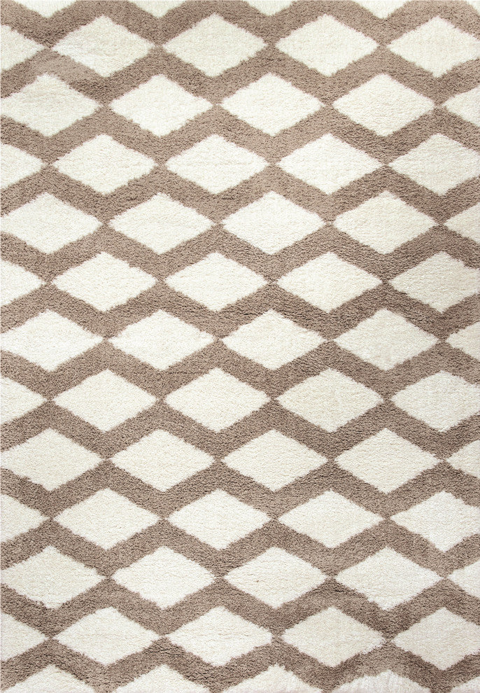 Silky Shag 5904-111 Area Rug, White, 7'10"x10'10"