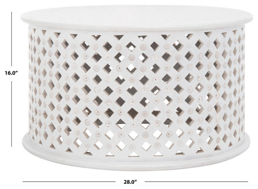 Safavieh Kyrith Round Coffee Table, White Washed