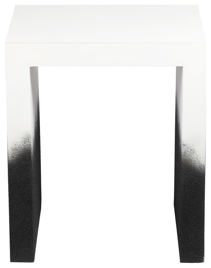 Matra Black and White End Table, Modern Square Side Table