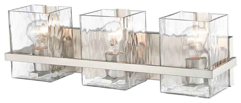 Zlite 1938-3V-BN 3-Light Vanity, Clear