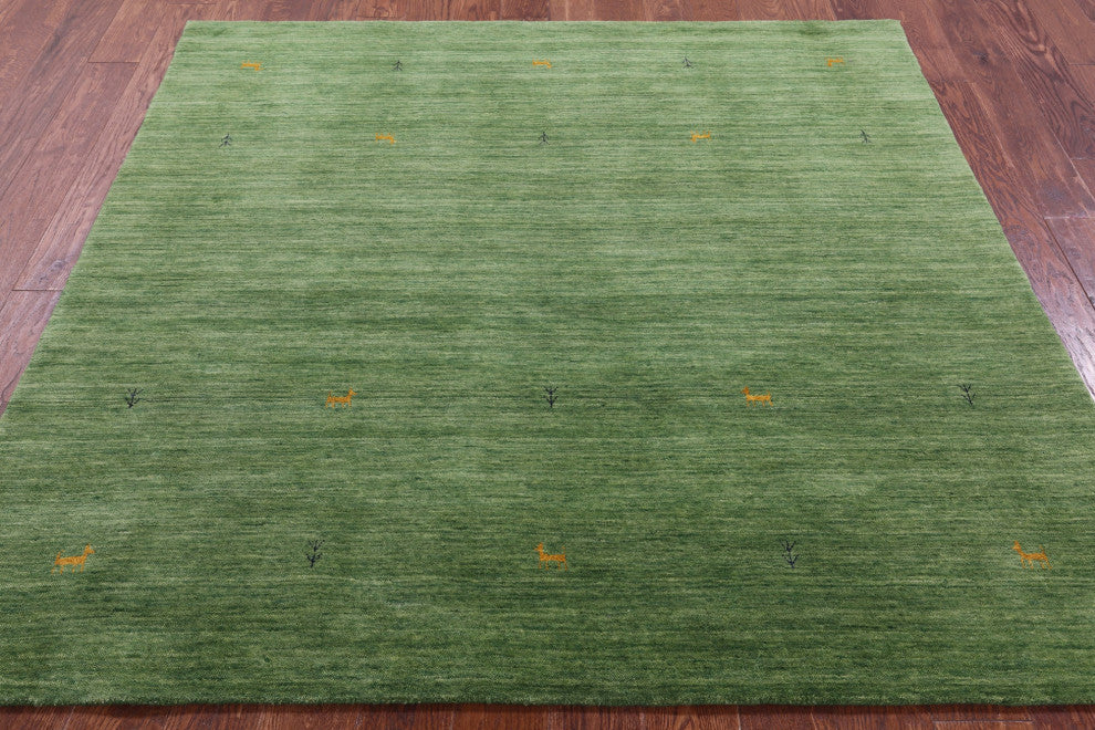 6' Square Handmade Persian Gabbeh Wool Rug - Q15077