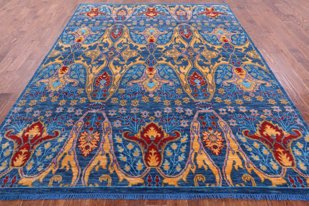 8' 2" X 10' 2" Handmade Turkish Oushak Wool Rug - Q15956