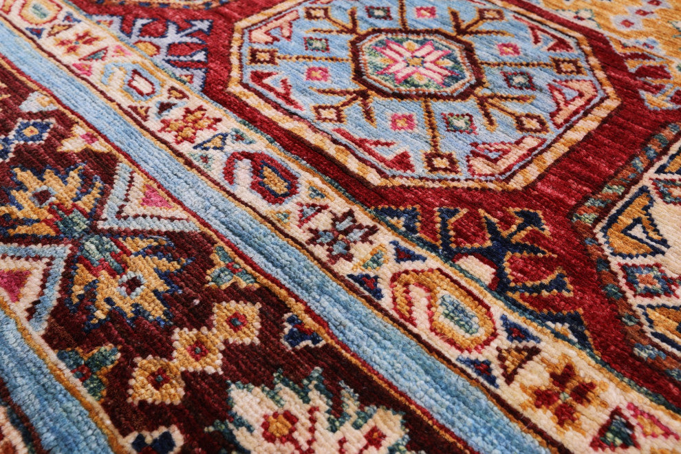 Hand Knotted Khorjin Super Kazak Rug 5' 9" X 7' 10" Q7671