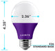 Luxrite A19 LED Purple Light Bulb 8W UL Listed E26 Indoor Outdoor