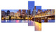 Skyline across the Willamette River, Cityscape Canvas Print, 60"x32", 5 panels