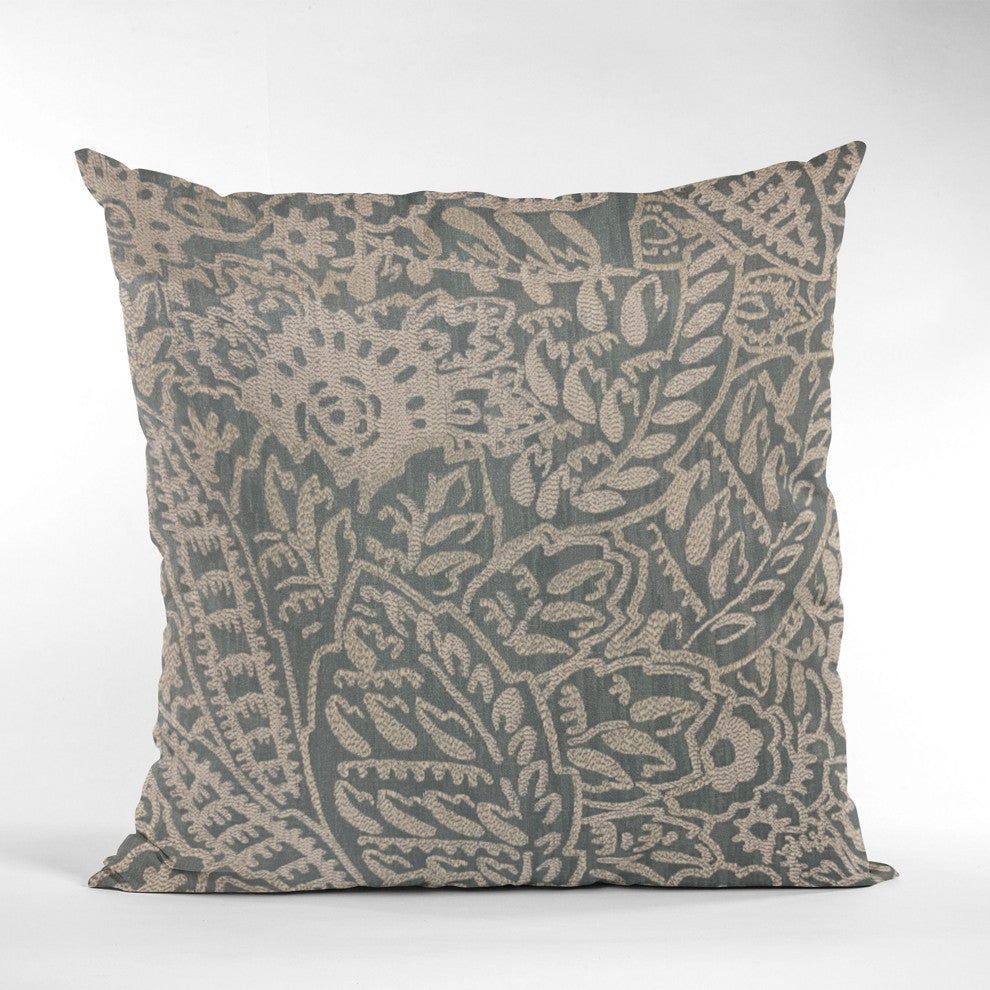 Plutus Gray Festive Jacquard Luxury Throw Pillow, 20"x20"